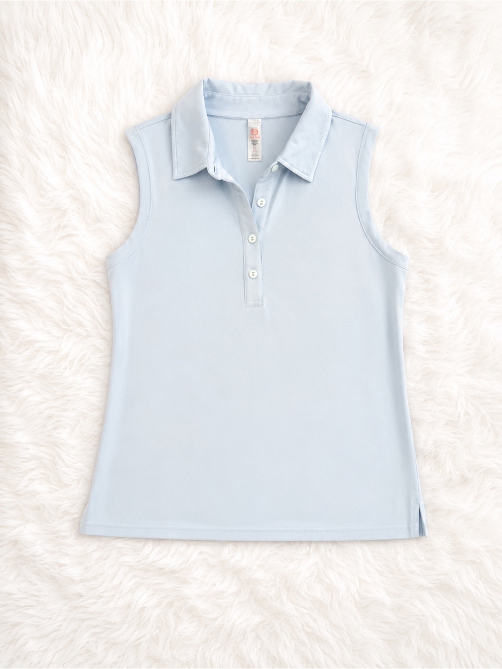 Mono B Women’s Small Sleeveless Golf Polo Silky Athletic Top Light Blue - Picture 1 of 3